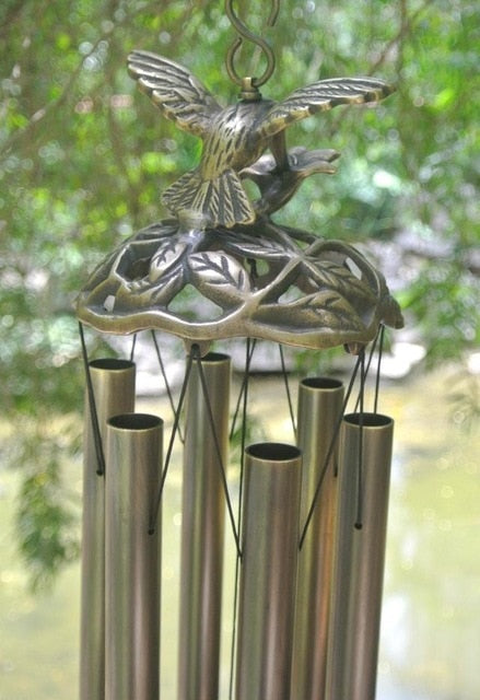 Hummingbird Wind Chimes, Pure Brass, Outdoor