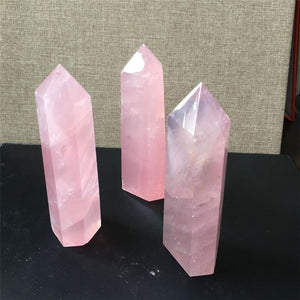 Natural Rock Rose Quartz,   Point Healing Stone,  Obelisk / Wand,   1pc